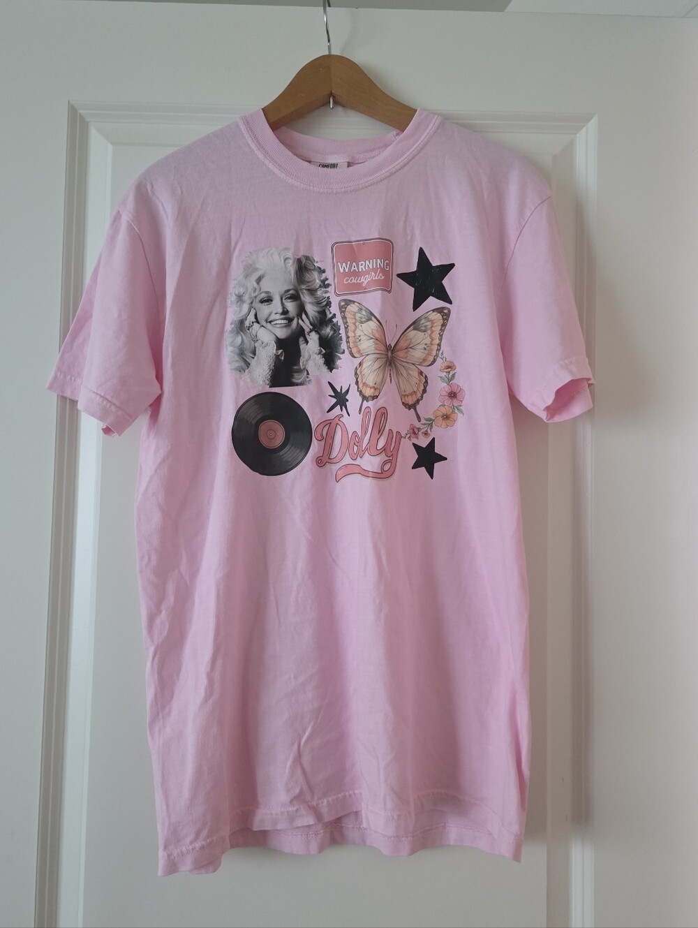 Comfort Colors Dolly Parton Graphic Tshirt Pink Unisex M Cotton Western Cowgirl